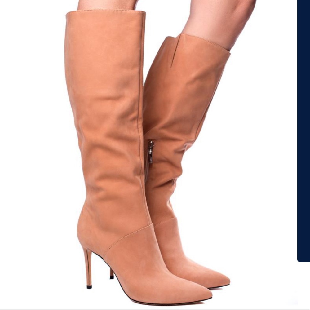 SOLD Schutz honey-beige leather knee-high boots